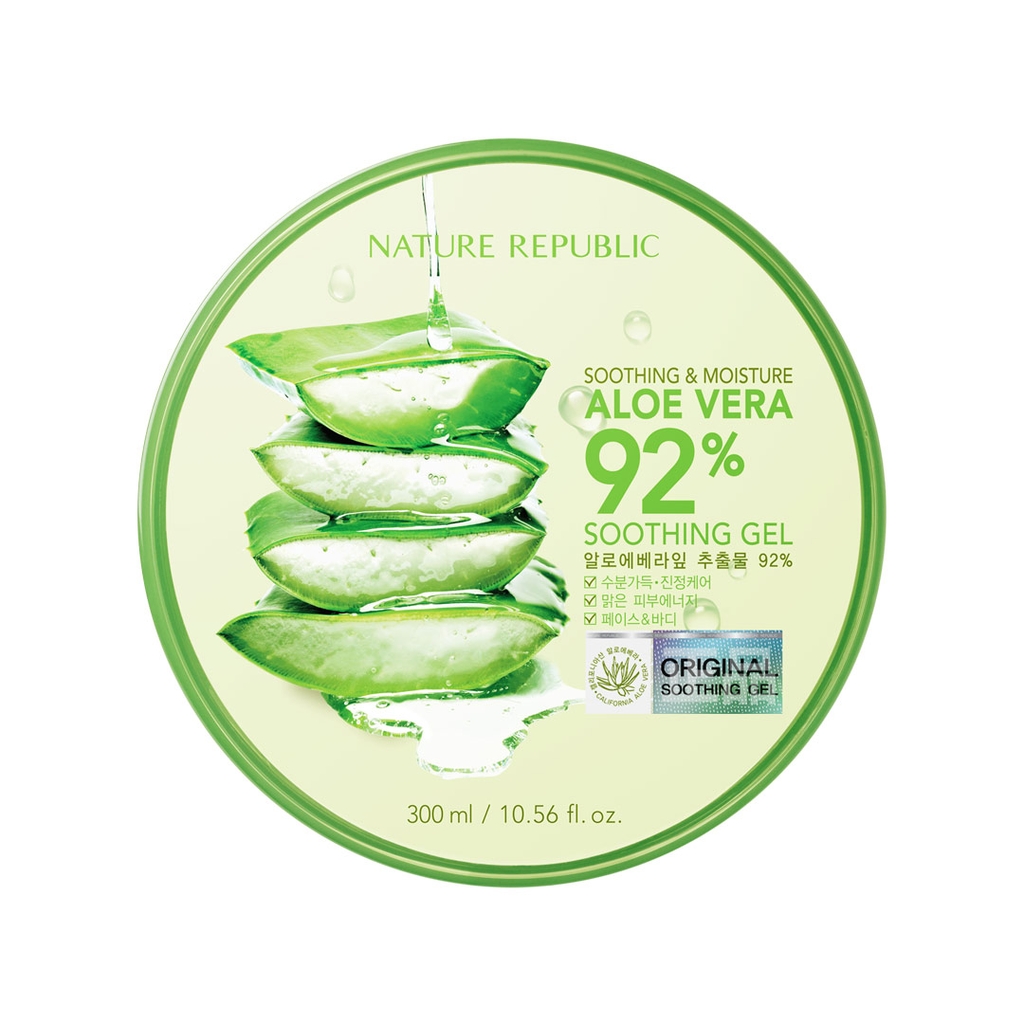 Gel Dưỡng Ẩm Nature Republic Chiết Xuất Lô Hội Soothing & Moisture Aloe Vera 92% Soothing Gel 300ml