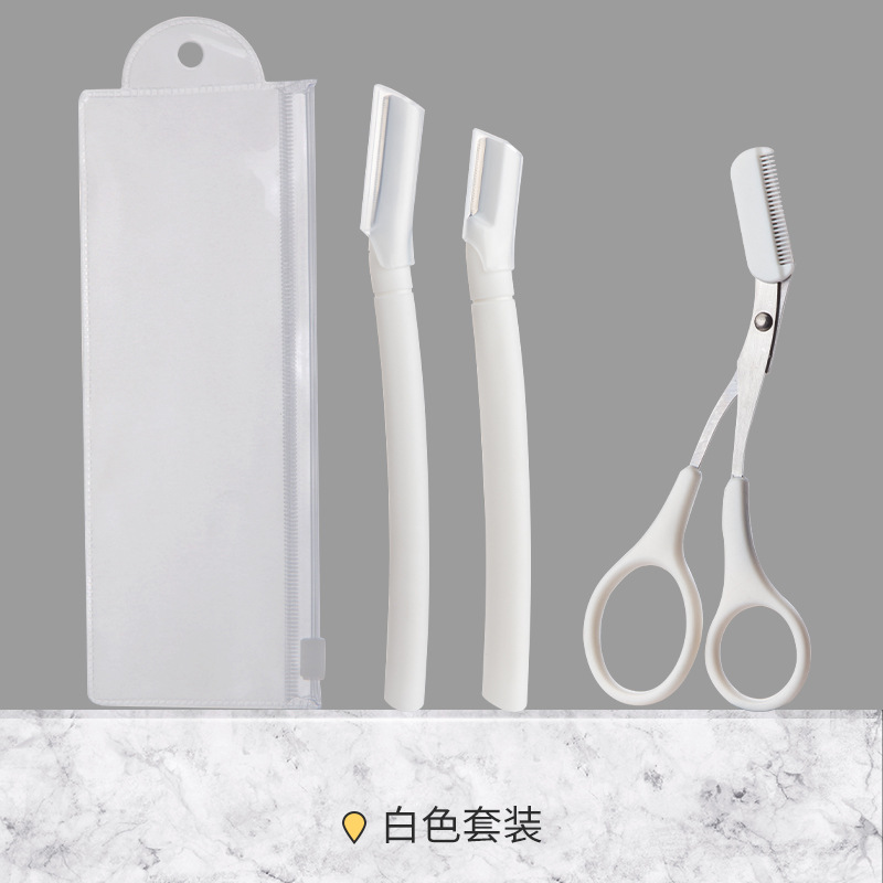 Bộ Dụng Cụ Dao Kéo Tỉa Lông Mày Tiện Lợi 3 Món