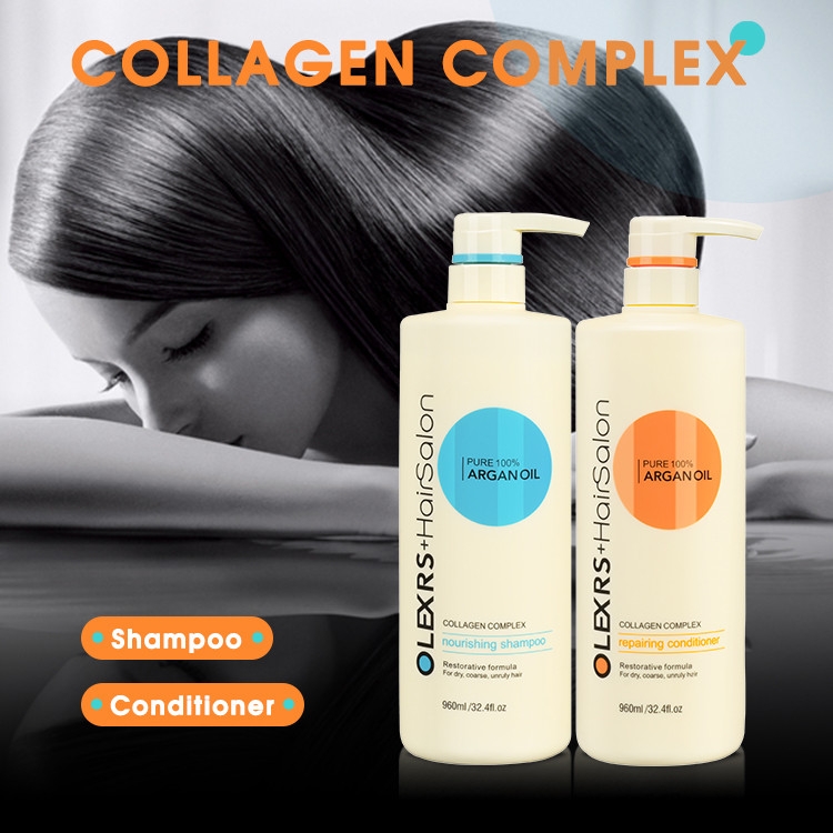 Dầu Gội & Dầu Xả Phục Hồi Tóc Cao Cấp Olexrs HairSalon Argan Oil Collagen Complex 960ml
