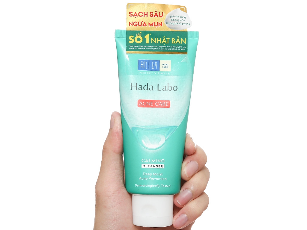 Kem Rửa Mặt Hada Labo Cho Da Mụn Và Nhạy Cảm Acne Care Calming Cleanser 80g