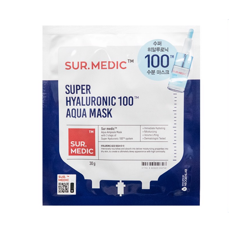 Mặt Nạ Bổ Sung Nước Cấp Tốc Cho Da Sur.Medic Super Hyaluronic 100™ Aqua Mask 30g