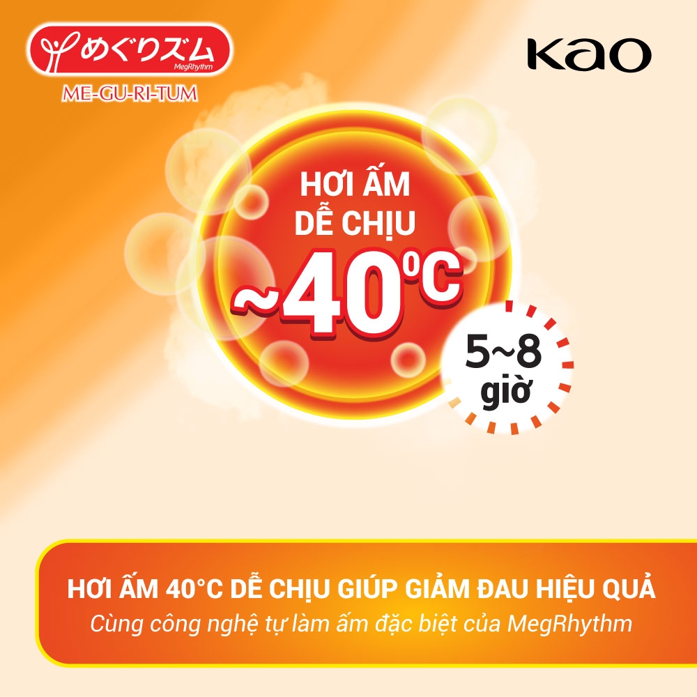 Miếng Dán Nóng Xông Hơi Vùng Vai Lưng Megrhythm Steam Thermo Patch 4 Miếng