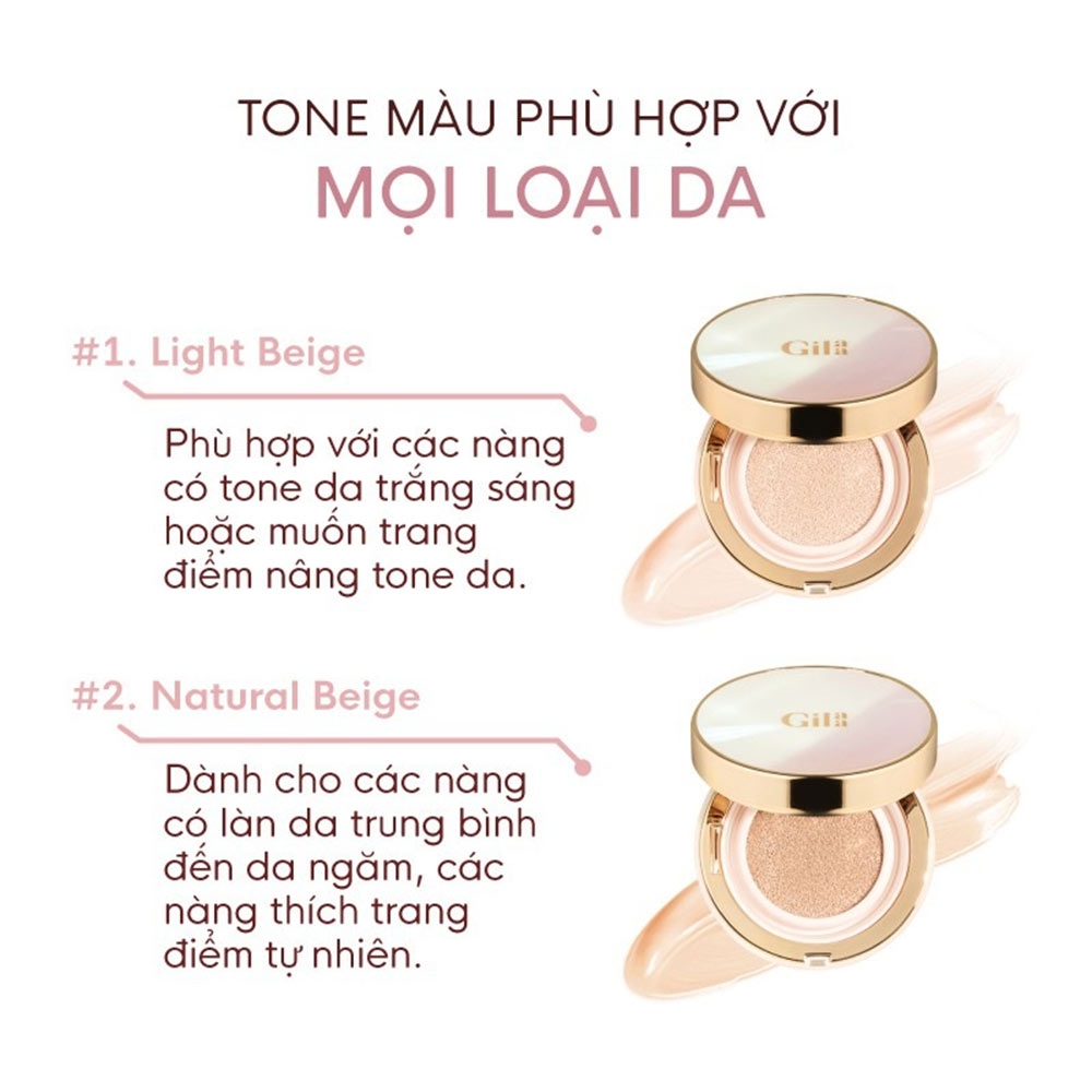 Phấn Nước Che Phủ Mỏng Mịn, Kiềm Dầu Hiệu Quả Gilaa Long Wear DD Cushion SPF50/PA+++ 13g