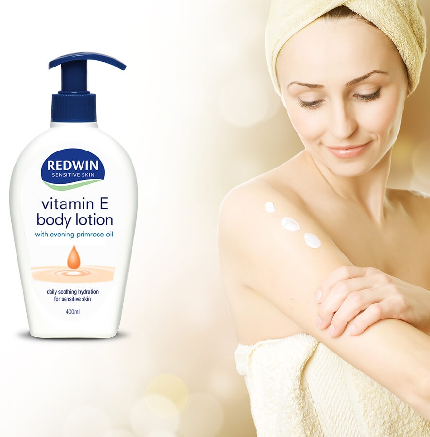 Dưỡng thể vitamin E body lotion Redwin 400ml (Vòi)