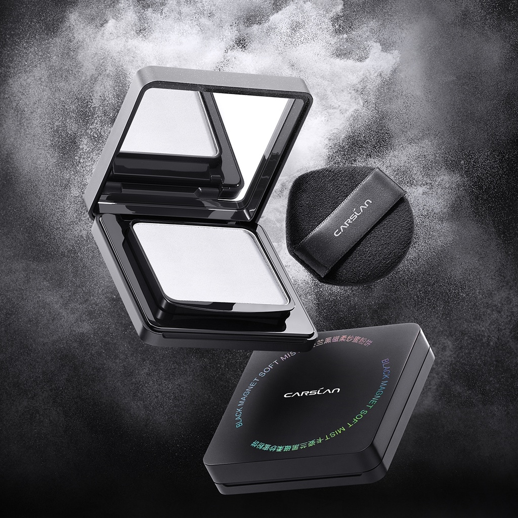 Phấn Nén Kiềm Dầu, Chống Nước Lâu Trôi Carslan Black Magnet Soft Mist Powder 8g (01 vỏ đen) - Trong suốt