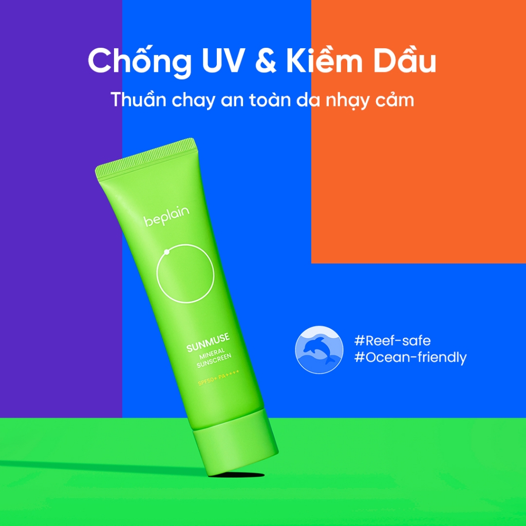 Kem Chống Nắng Vật Lý Nâng Tone Nhẹ Nhàng Beplain Sunmuse Mineral Sunscreen SPF 50+ PA+++ 50ml