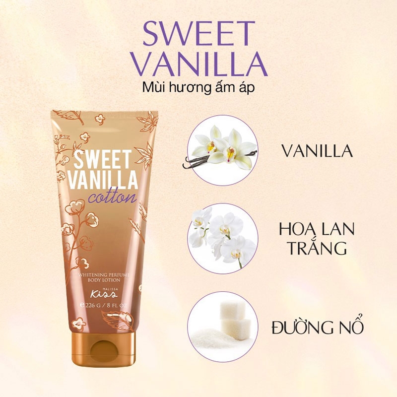 Sữa Dưỡng Trắng Da Toàn Thân Hương Nước Hoa Malissa Kiss Whitening Perfume Body Lotion 226g