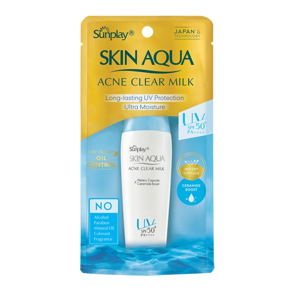 Sữa Chống Nắng Sunplay Skin Aqua Dưỡng Da Ngừa Mụn Acne Clear Milk SPF50+ PA++++ 25g