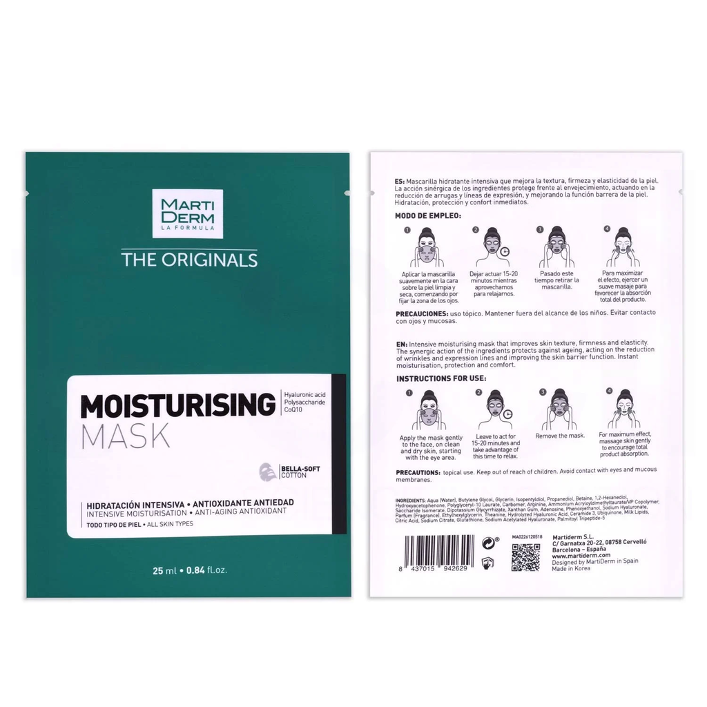 Mặt nạ dưỡng ẩm da chuyên sâu MartiDerm The Originals Moisturising Mask 25ml x 10 Miếng