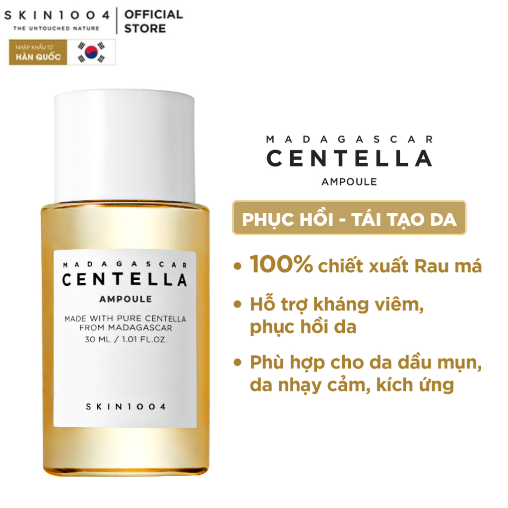 [KHÔNG VÒI PUMBU] Tinh Chất Rau Má Giảm Mụn Skin1004 Madagascar Centella Asiatica Ampoule 30ml 