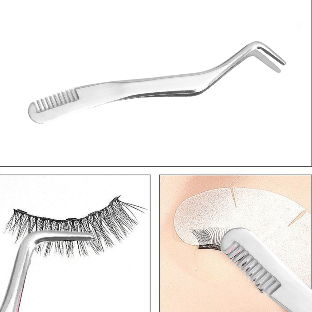 Nhíp Gắp Lông Mi Bằng Thép Không Gỉ Kèm Lược Chải Tiện Dụng