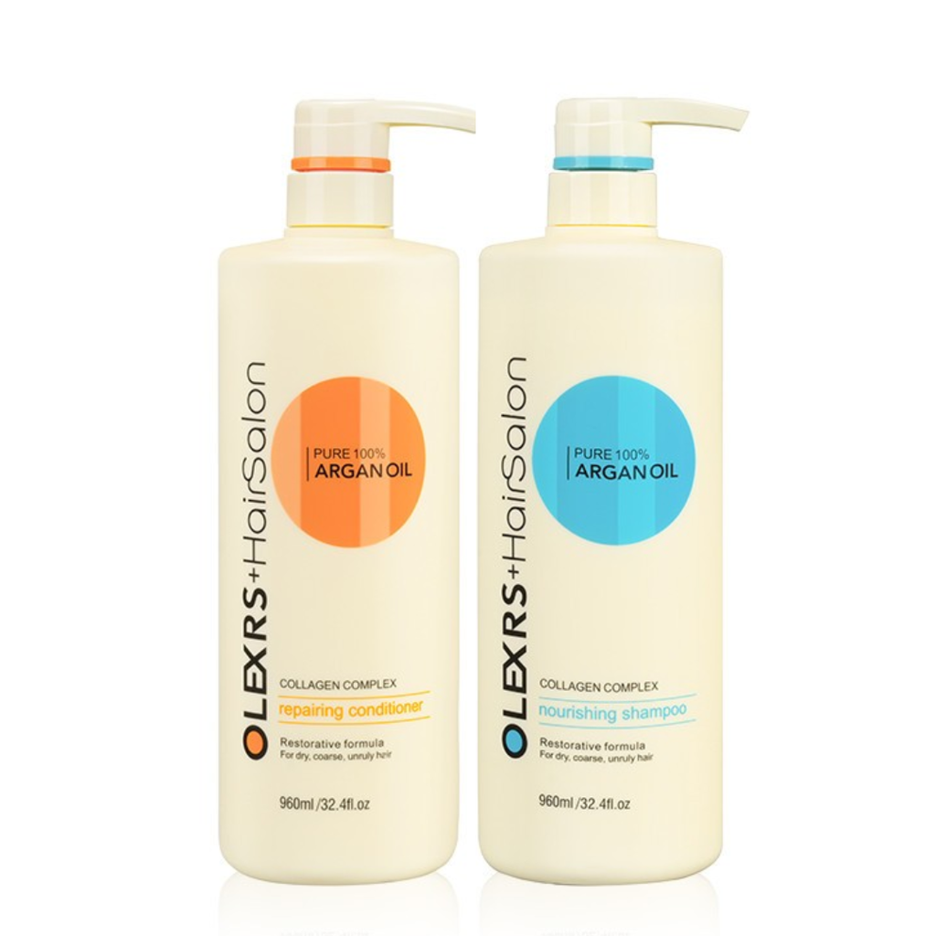 Dầu Gội & Dầu Xả Phục Hồi Tóc Cao Cấp Olexrs HairSalon Argan Oil Collagen Complex 960ml