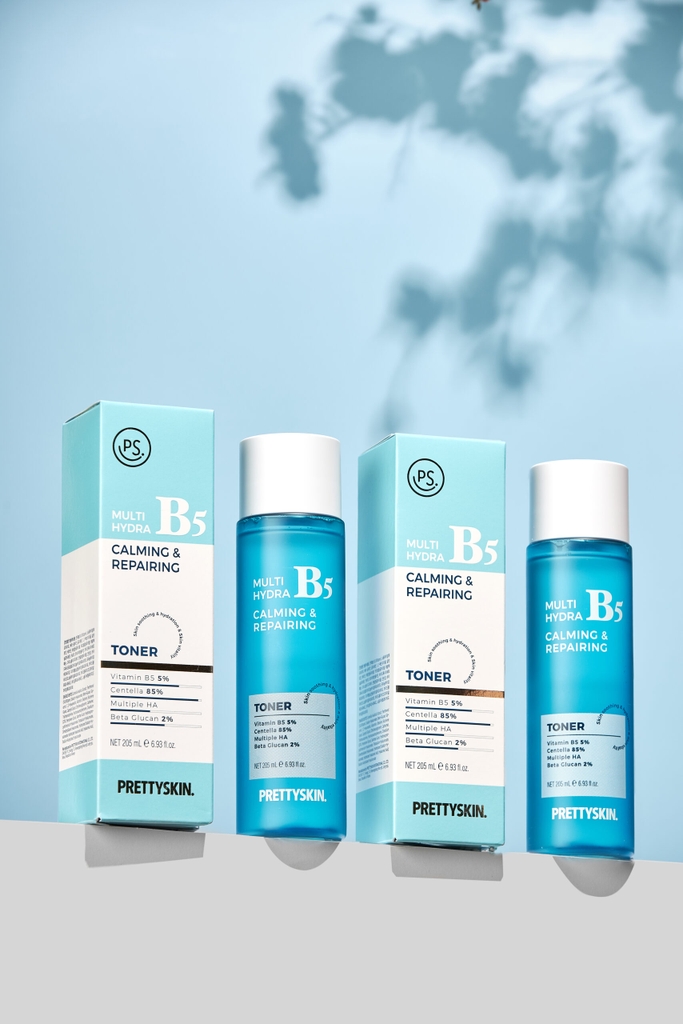 Nước Hoa Hồng Phục Hồi, Dưỡng Trắng PrettySkin Multi Hydra B5 Calming & Repairing Toner 205ml