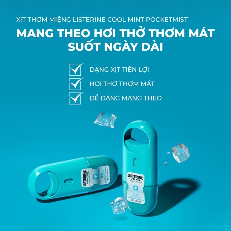 Xịt Thơm Miệng Listering Cool Mint 7.7ml