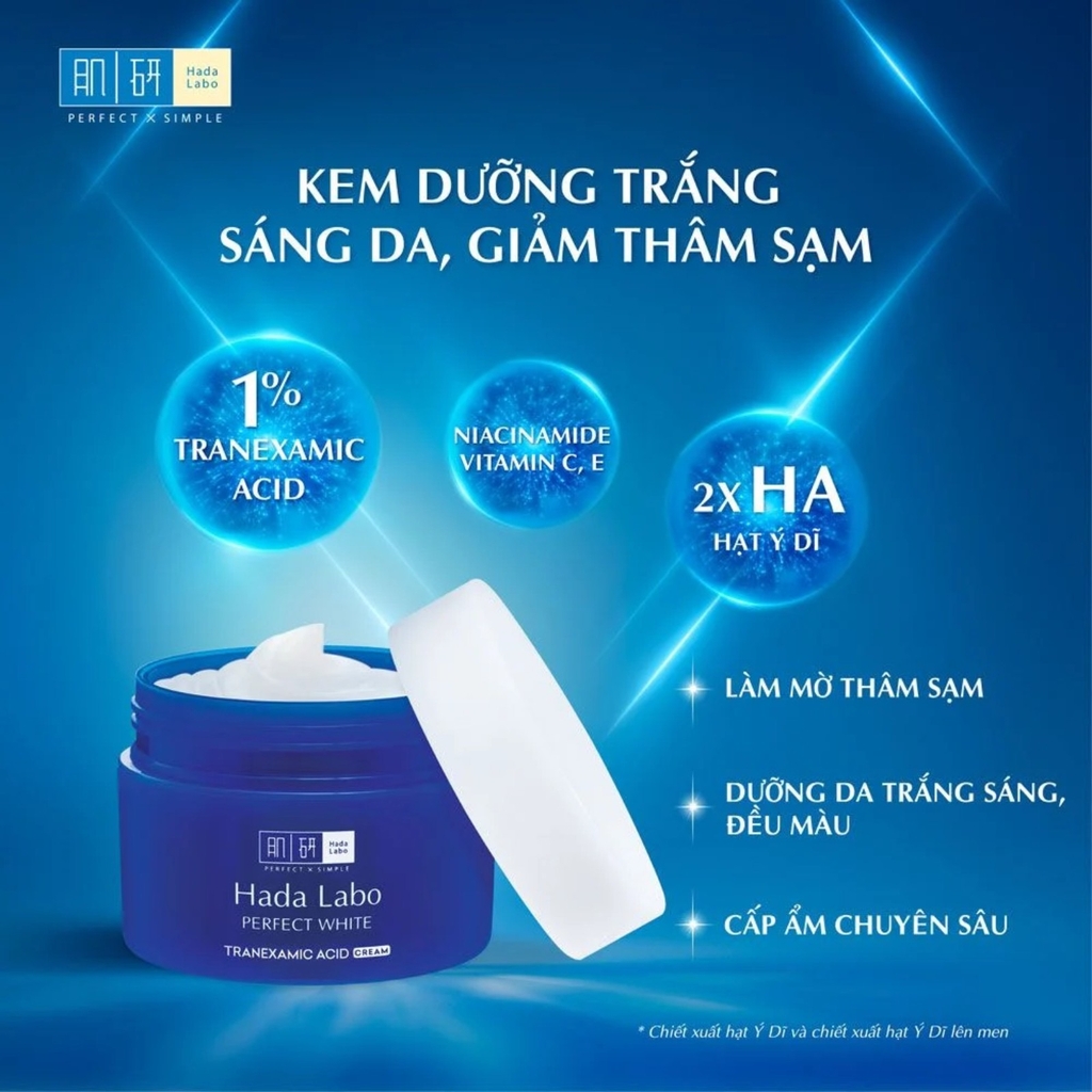 Kem Dưỡng Trắng Hada Labo Perfect White Tranexamic Acid Cream 50g
