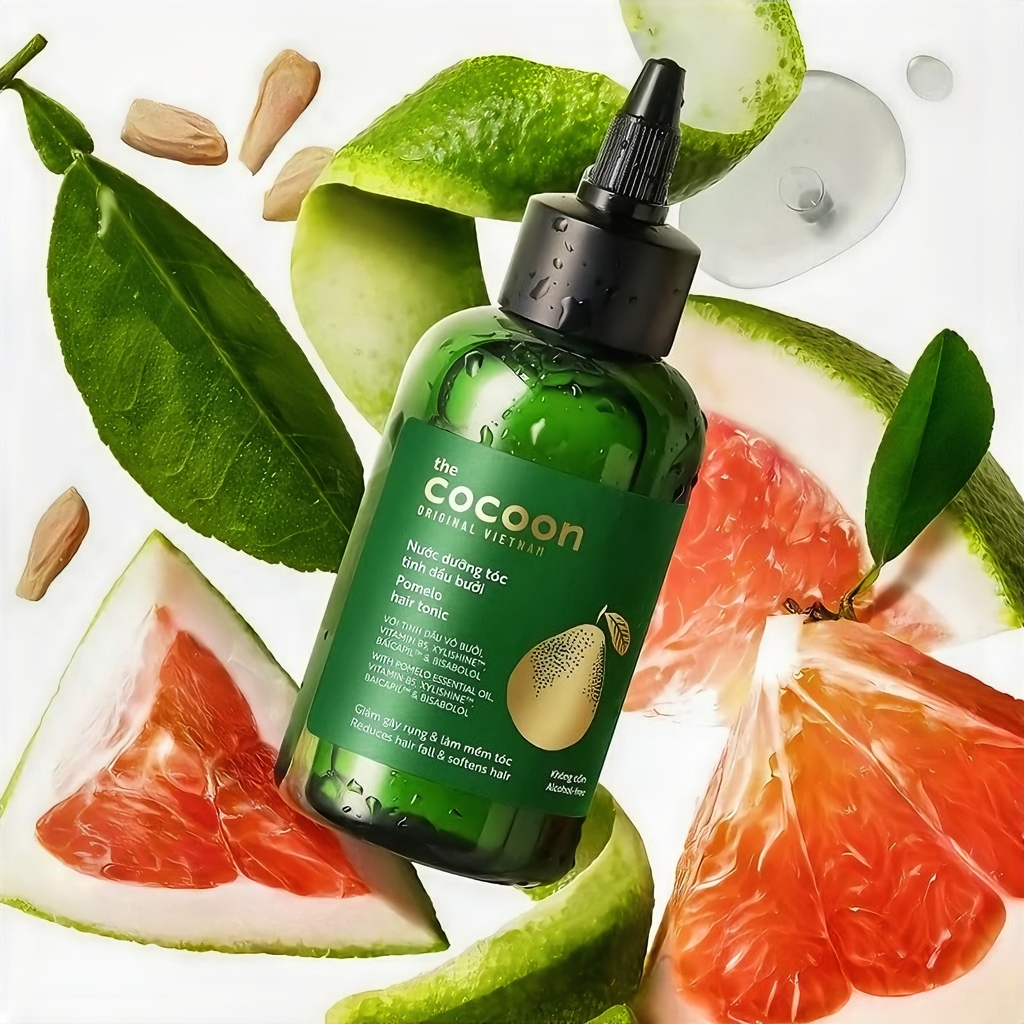 Nước Dưỡng Tóc Giảm Gãy Rụng Và Làm Mềm Tóc Tinh Dầu Bưởi The Cocoon Pomelo Hair Tonic 140ml