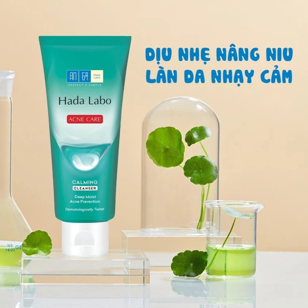 Kem Rửa Mặt Hada Labo Cho Da Mụn Và Nhạy Cảm Acne Care Calming Cleanser 80g
