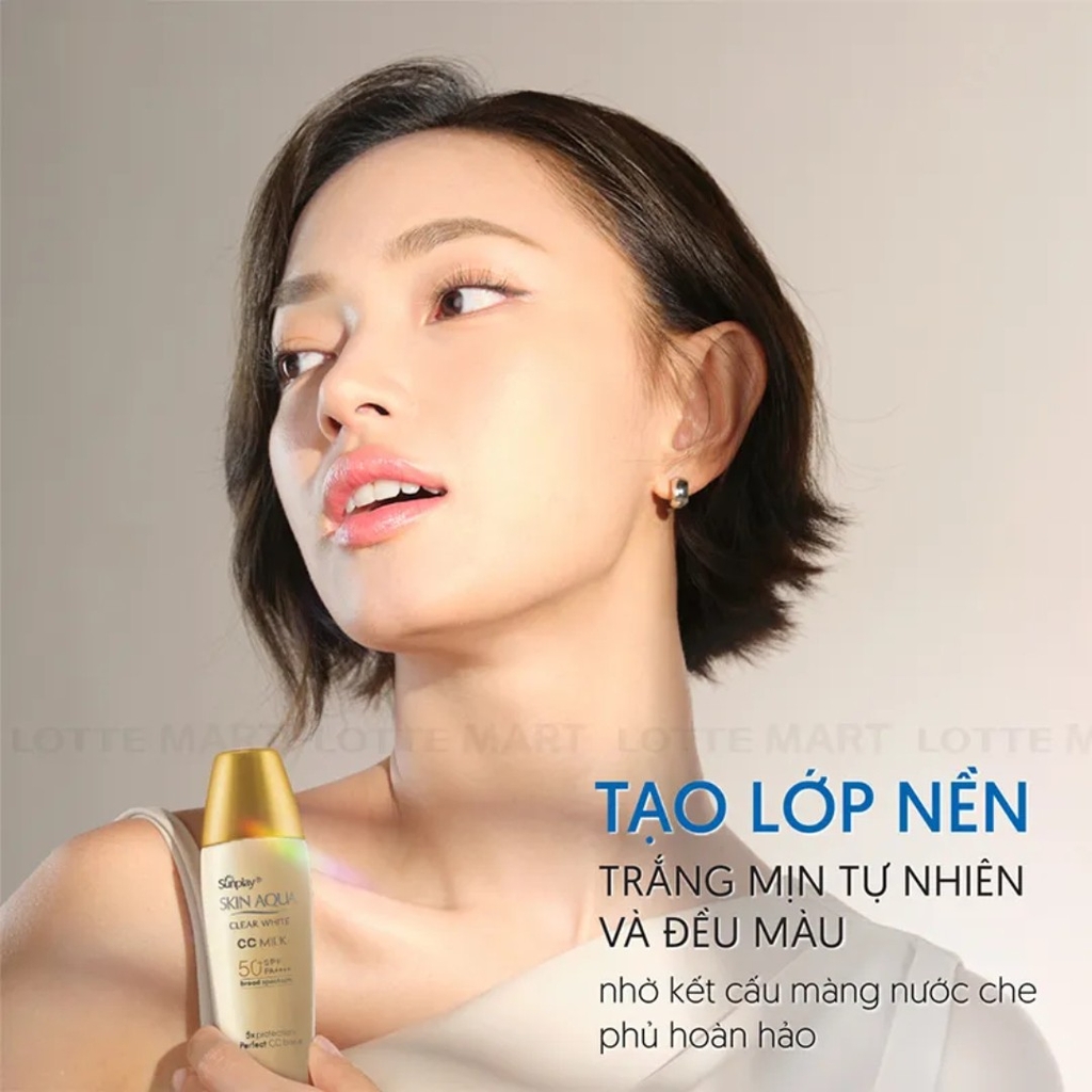 Sữa Chống Nắng Tạo Nền Trắng Mịn Sunplay Skin Aqua Clear White CC Milk SPF50+/PA++++ 25g