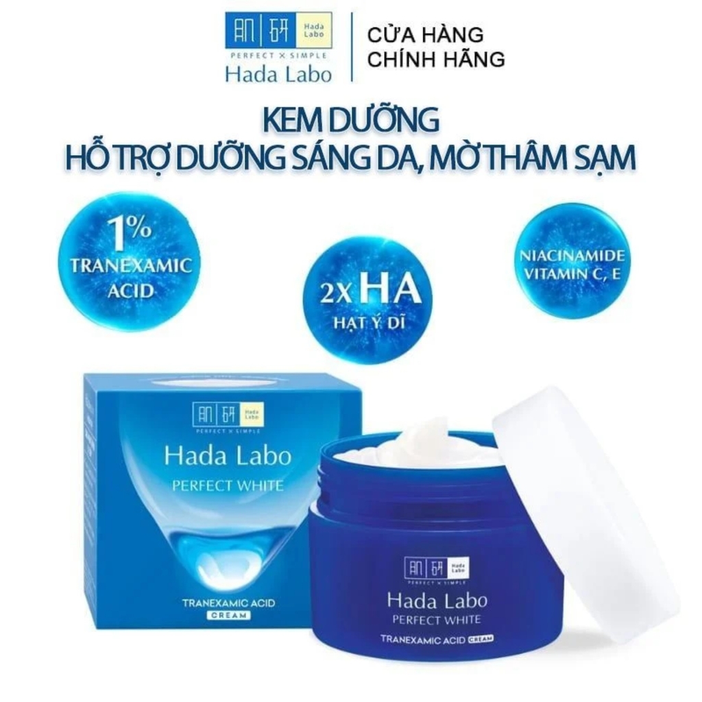 Kem Dưỡng Trắng Hada Labo Perfect White Tranexamic Acid Cream 50g