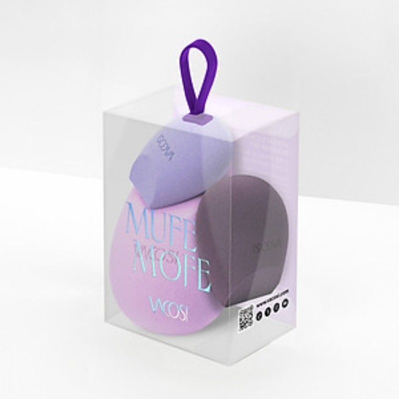 Set 3 Bông Mút Vát Xéo Đôi Vacosi Versatile Tím