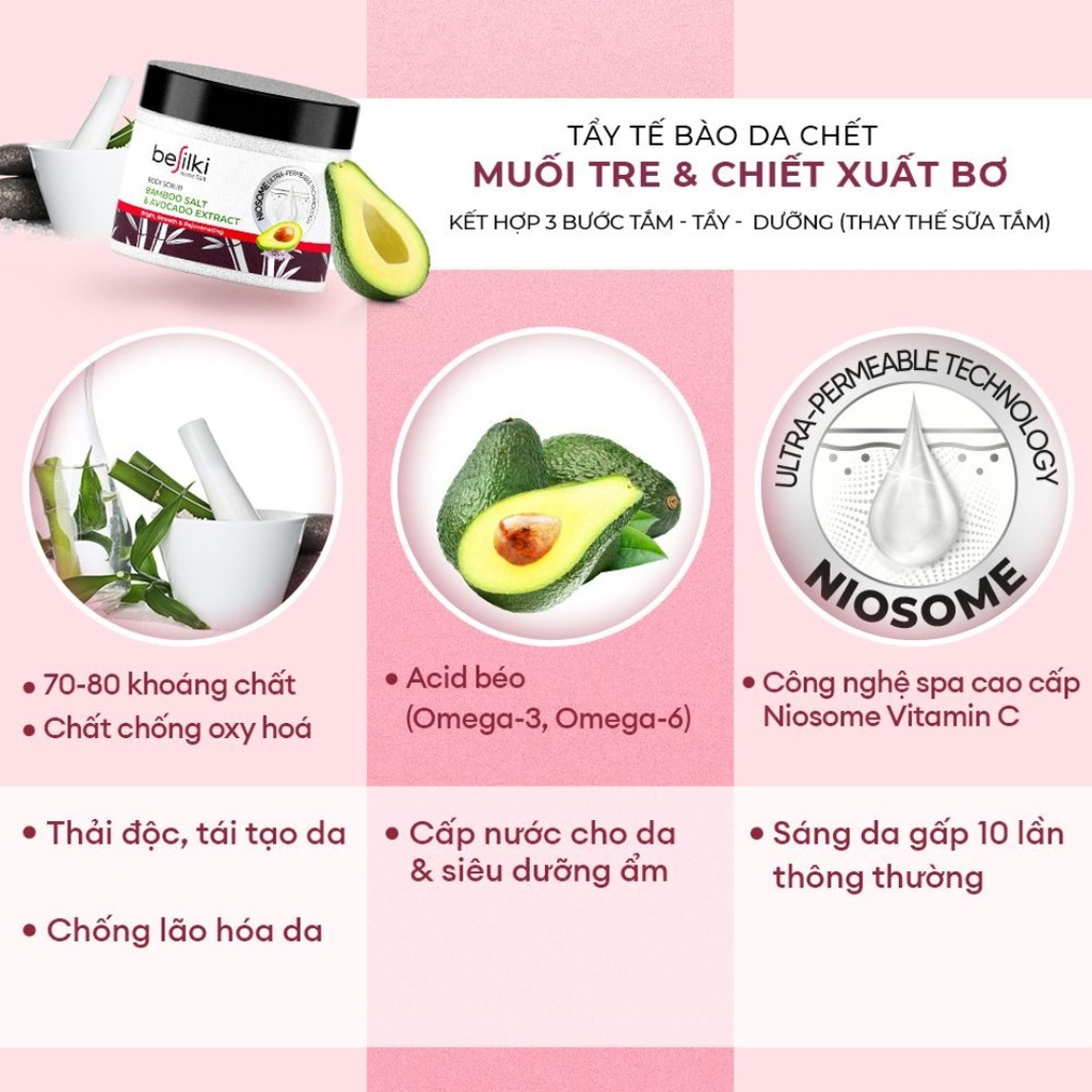 Kem Bơ Tẩy Lông Cléo Avocado Hair Removal Cream 100g Tặng Tẩy Da Chết Muối Tre Và Chiết Xuất Bơ Besilki 350g