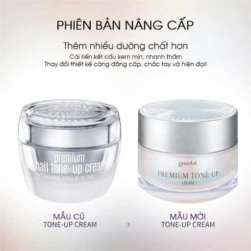 Kem Dưỡng Trắng Da Và Nâng Tone Da Tức Thì Goodal Premium Snail Tone-Up Cream 30ml