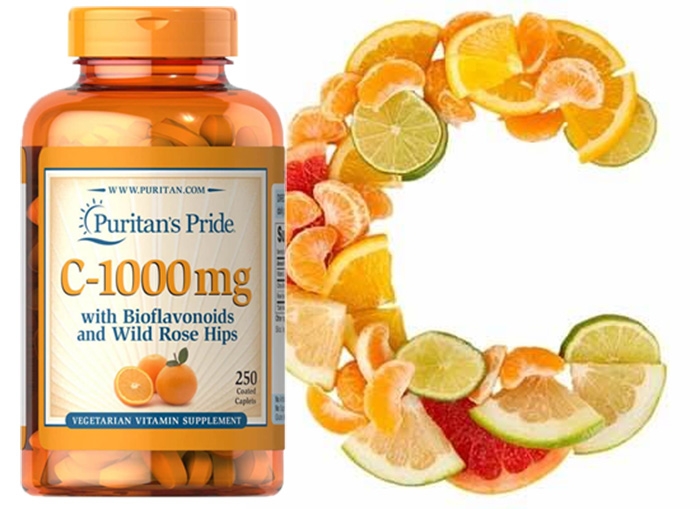 Viên uống đẹp da ngừa lão hóa chống thâm Puritan's Pride Vitamin C 1000mg with bioflavonoids and wild rose hips 100 viên