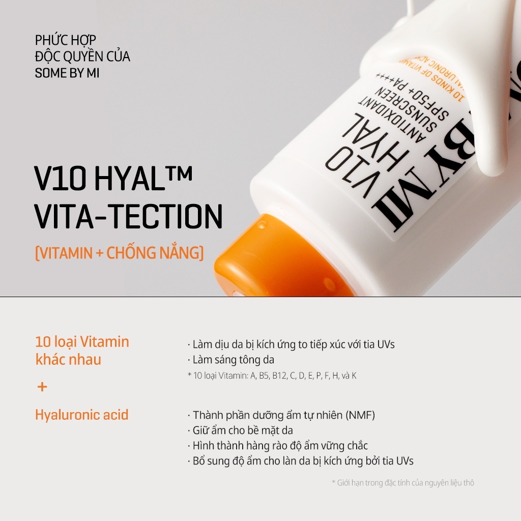 Kem Chống Nắng Dưỡng Ẩm Some By Mi V10 Hyal Hydra Capsule Suncreen SPF50+ PA++++ 40ml