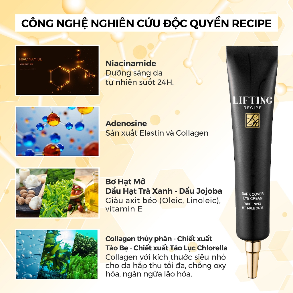Kem Dưỡng Mắt Mờ Thâm Giảm Nếp Nhăn Re:cipe Lifting Dark Cover Eye Cream 30ml
