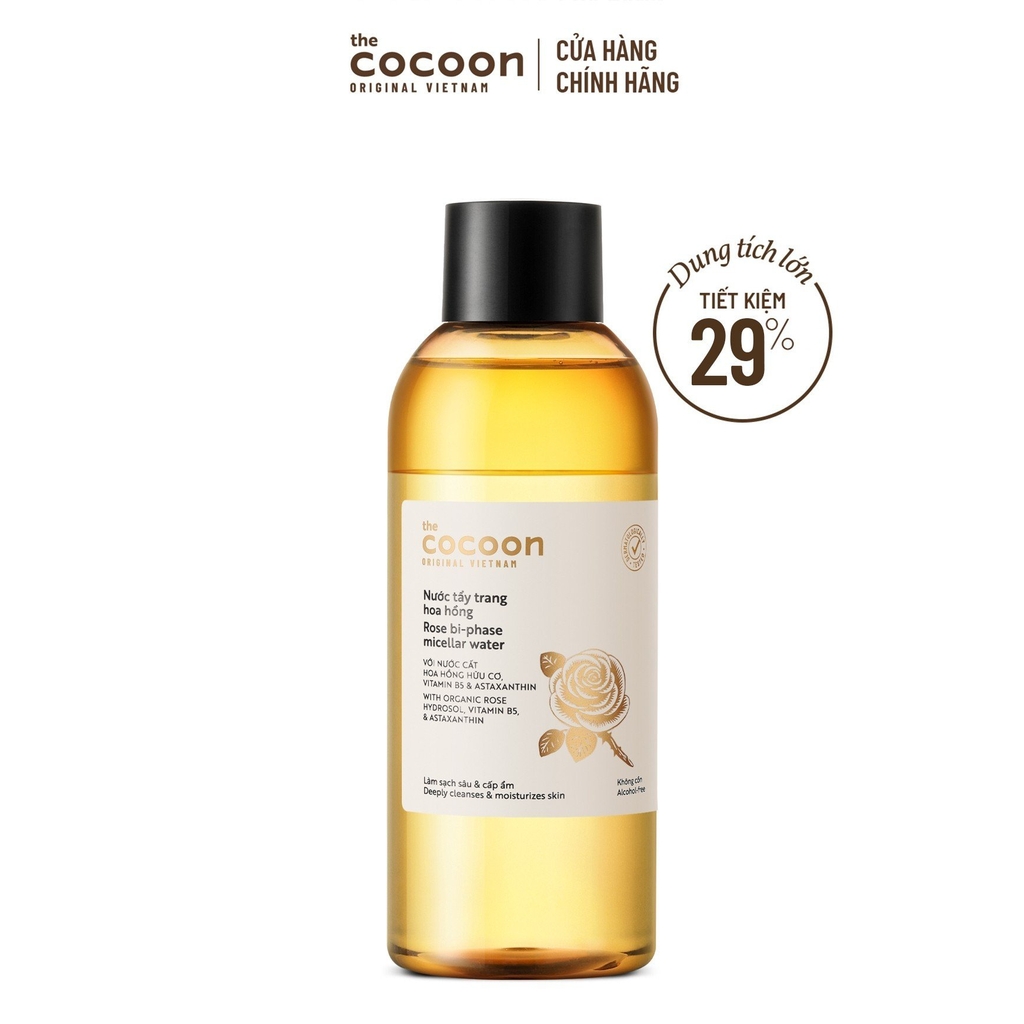 Nước Tẩy Trang Hoa Hồng Cocoon Tẩy Sạch Makeup Và Cấp Ẩm 310ml
