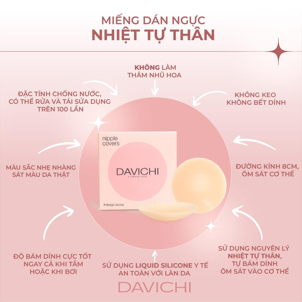 Dán Ngực Nhiệt Tự Thân Tái Sử Dụng Nhiều Lần Davichi ( 2 cặp)