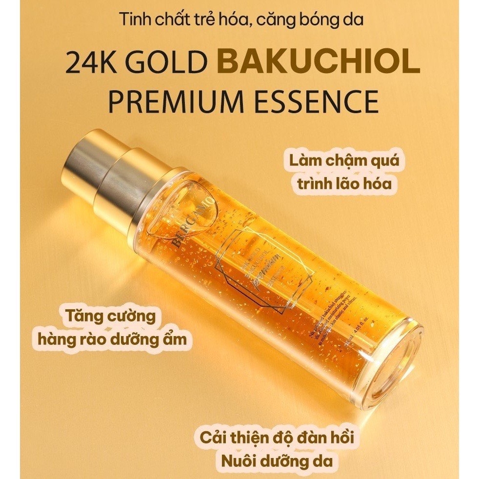 Tinh chất Cấp Ẩm Cao Cấp, Chống Lão Hóa Bergamo 24K Gold Bakuchiol Premium 120ml
