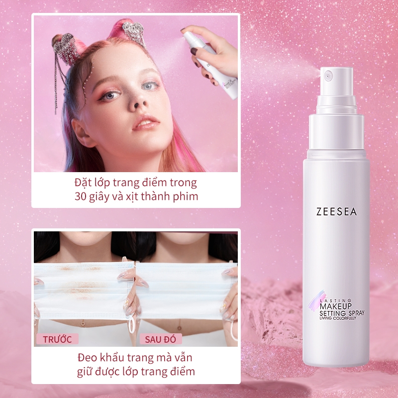 Xịt Khóa Nền Tạo Hiệu Ứng Căng Bóng Lâu Trôi Zeesea Lasting Makeup Settting Spray 100ml