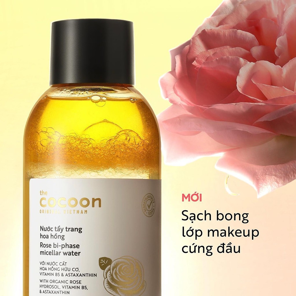 Nước Tẩy Trang Hoa Hồng Cocoon Tẩy Sạch Makeup Và Cấp Ẩm 310ml
