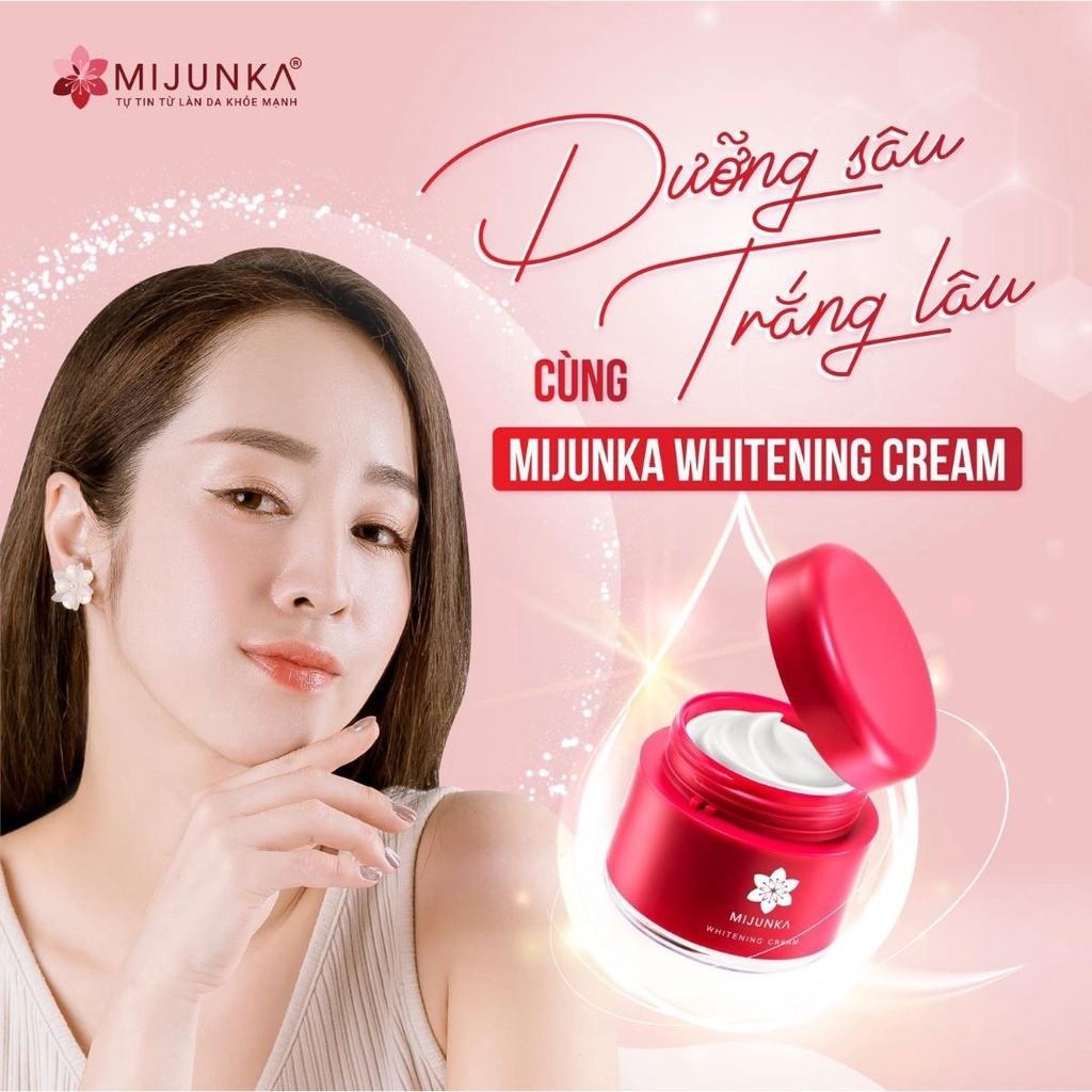 Kem Dưỡng Trắng Da Cao Cấp Mijunka Whitening Cream Nhật Bản 50g