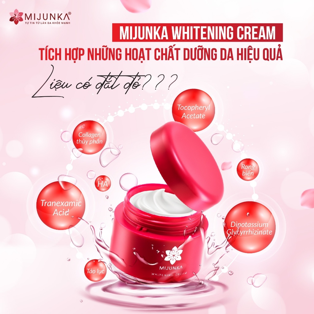 Kem Dưỡng Trắng Da Cao Cấp Mijunka Whitening Cream Nhật Bản 50g