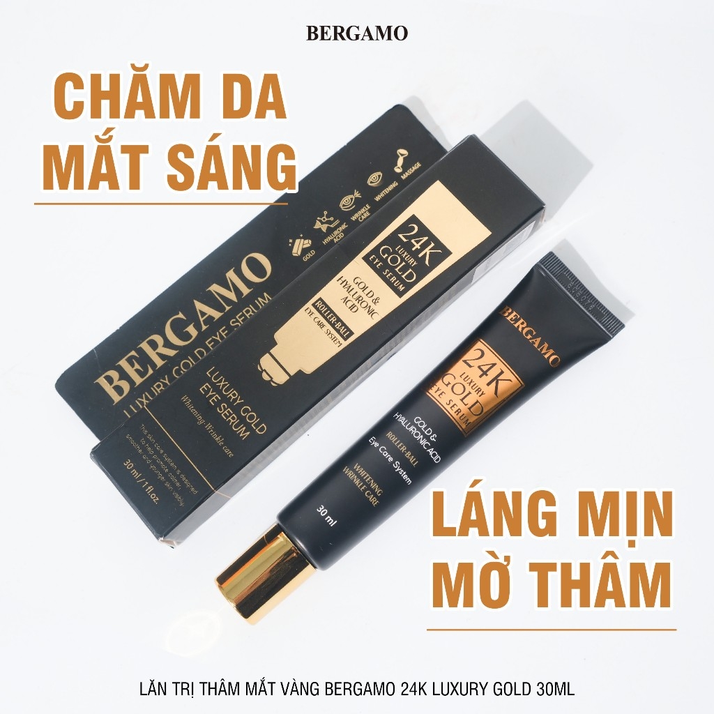 Lăn Giảm Thâm Mắt Vàng Bergamo 24k Luxury Gold Eye Serum 30ml