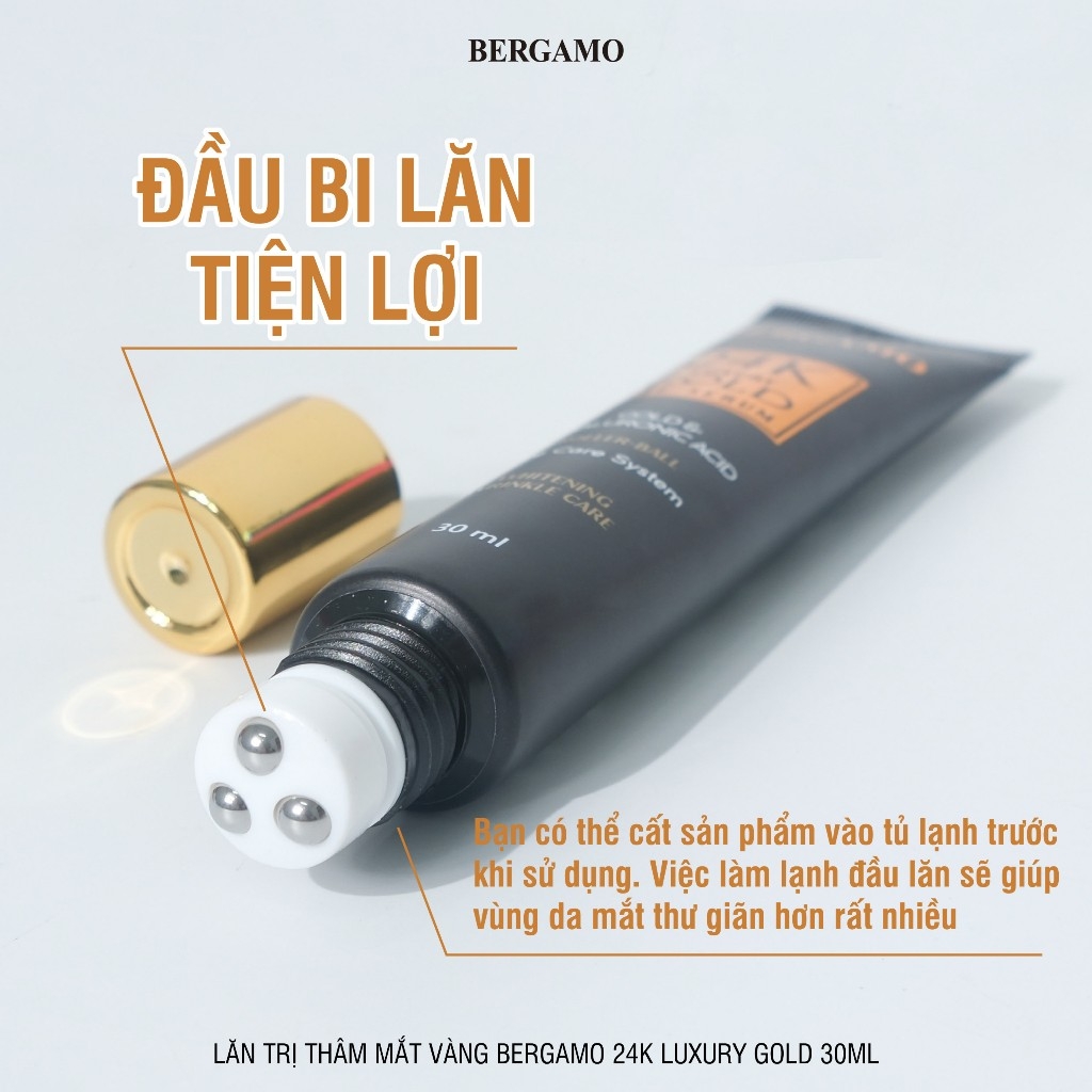 Lăn Giảm Thâm Mắt Vàng Bergamo 24k Luxury Gold Eye Serum 30ml