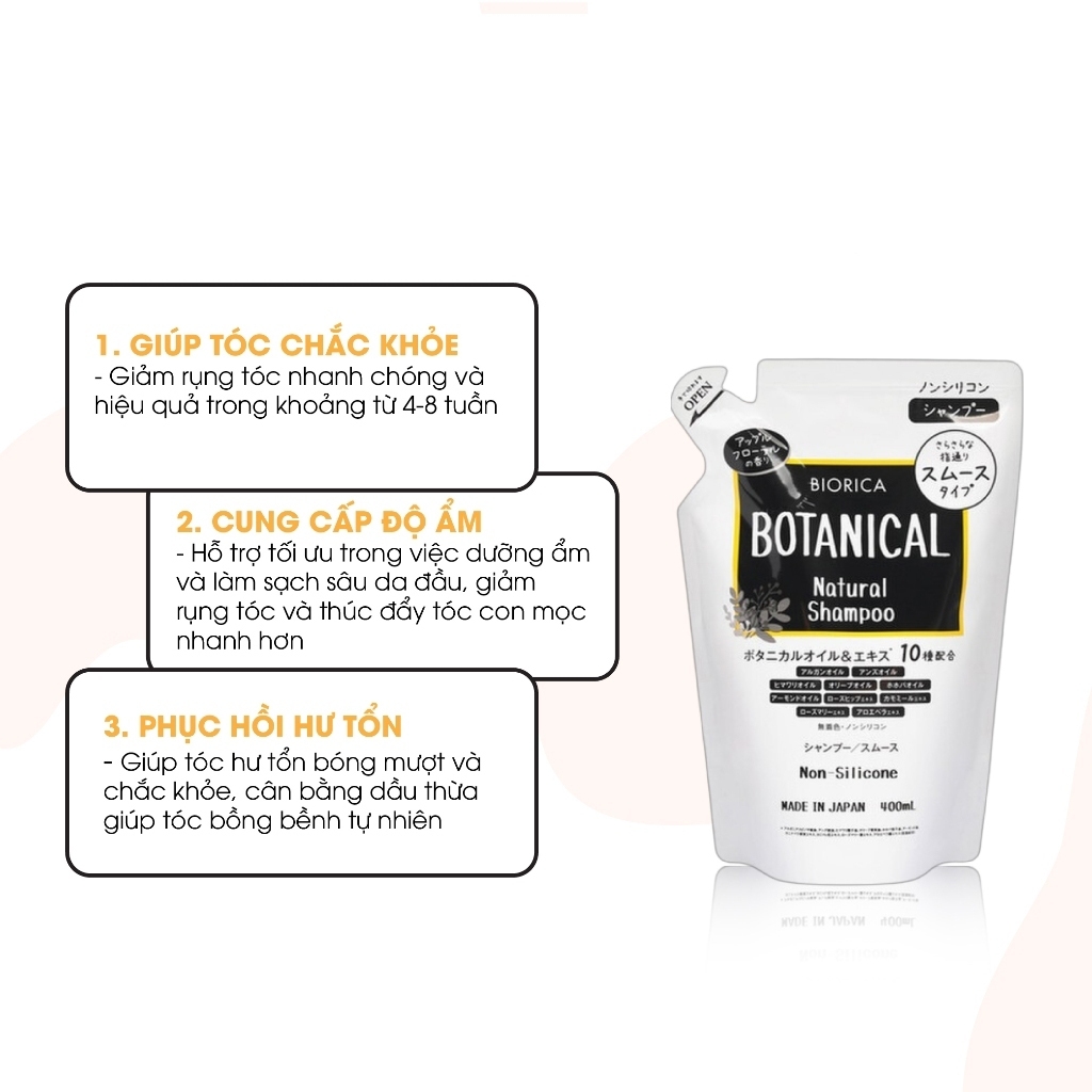 Dầu Gội & Xả Botanical Natural Non Silicone Nhật Bản 400ml