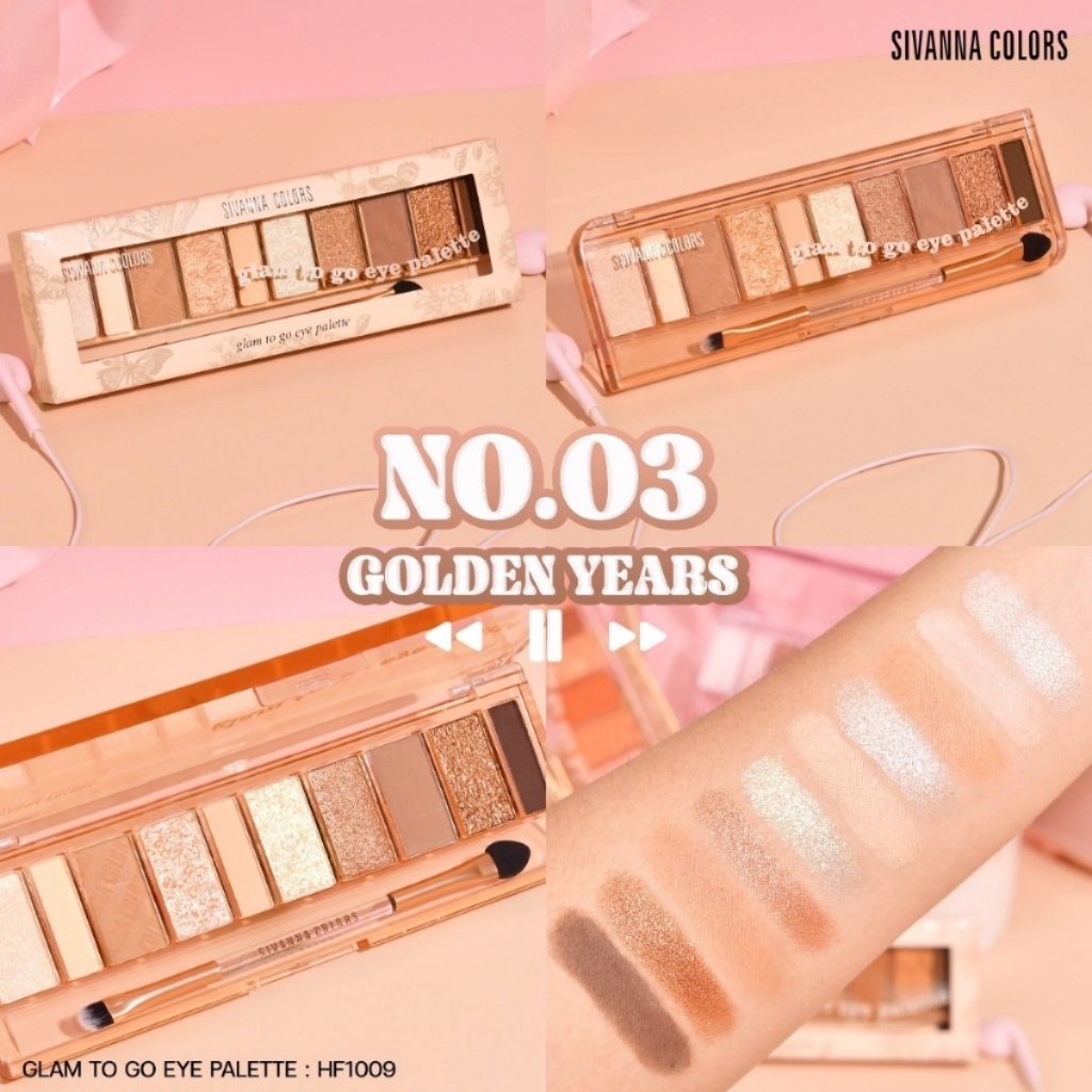 Bảng Phấn Mắt Nhũ Bắt Sáng 10 ô Sivanna Colors HF1009 10.9g