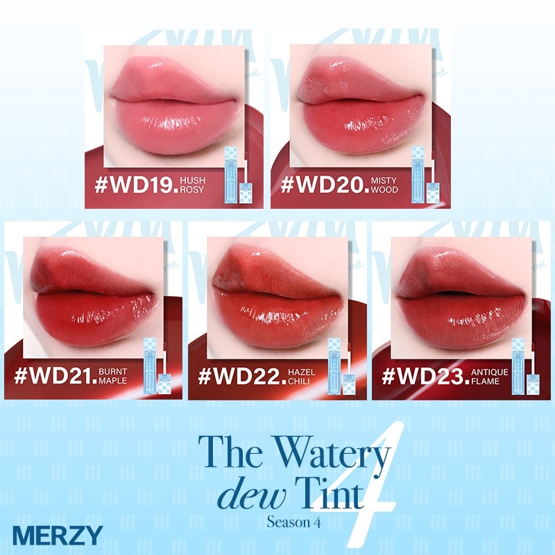 [DEW4 - XANH DƯƠNG] Son Tint Bóng Dạng Thạch, Bền Màu, Lâu Trôi Merzy The Watery Dew Tint 4g