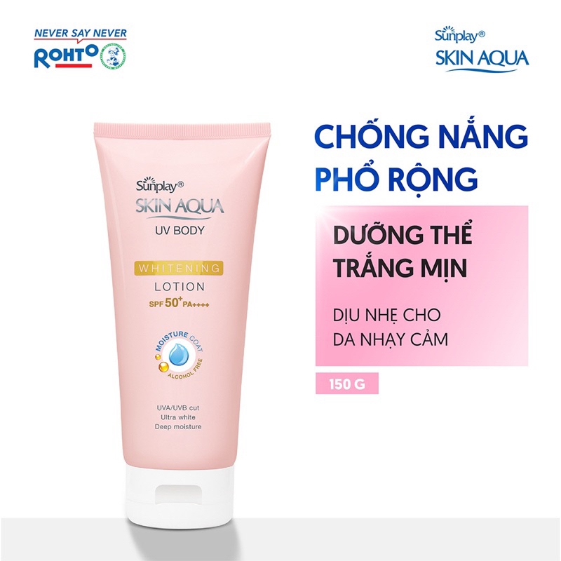 Kem Chống Nắng Dưỡng Thể Trắng Mịn Skin Aqua Uv Body Lotion SPF50+/PA++++ 150g