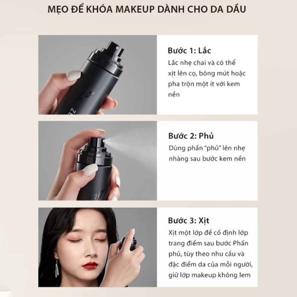 Xịt khoá cố định lớp nền trang điểm lâu trôi ZEESEA Lasting Makeup Setting Spray 100ml