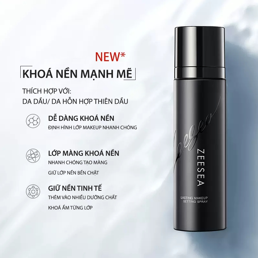 Xịt khoá cố định lớp nền trang điểm lâu trôi ZEESEA Lasting Makeup Setting Spray 100ml