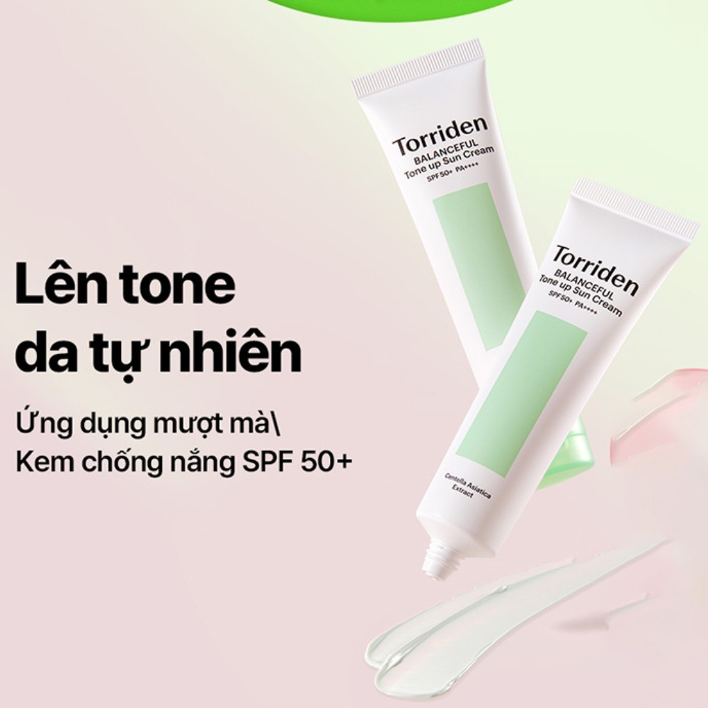 Kem Chống Nắng Nâng Tone Torriden Balanceful Cica Tone Up Sun Cream SPF50+ PA++++ 60ml 