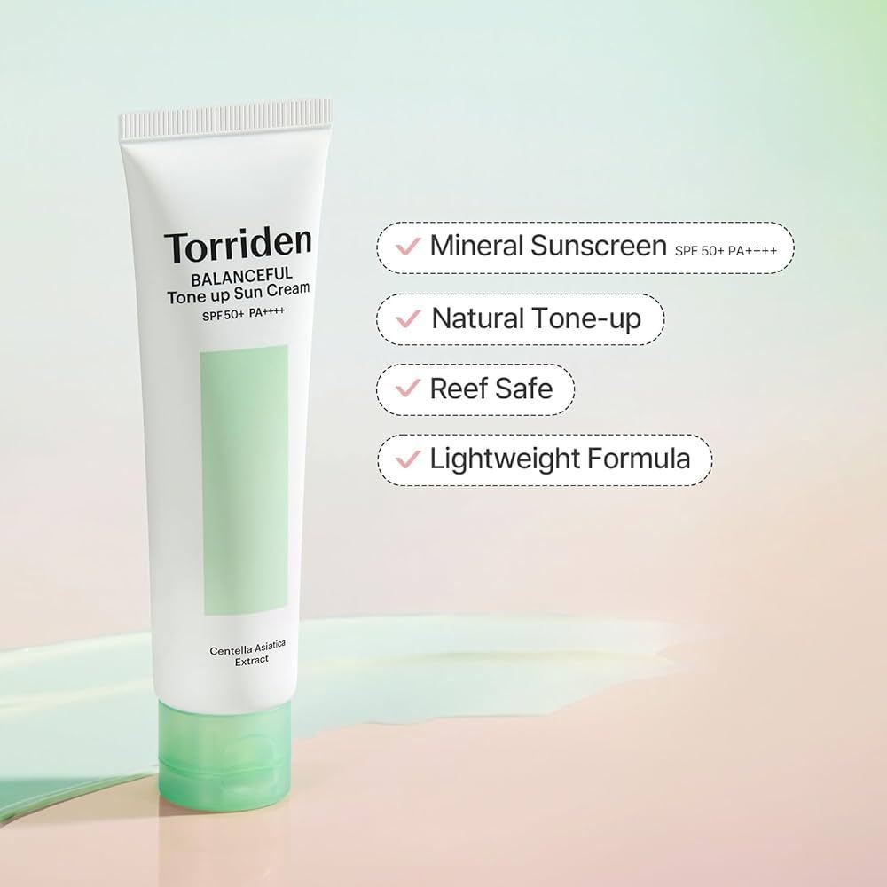 Kem Chống Nắng Nâng Tone Torriden Balanceful Cica Tone Up Sun Cream SPF50+ PA++++ 60ml 