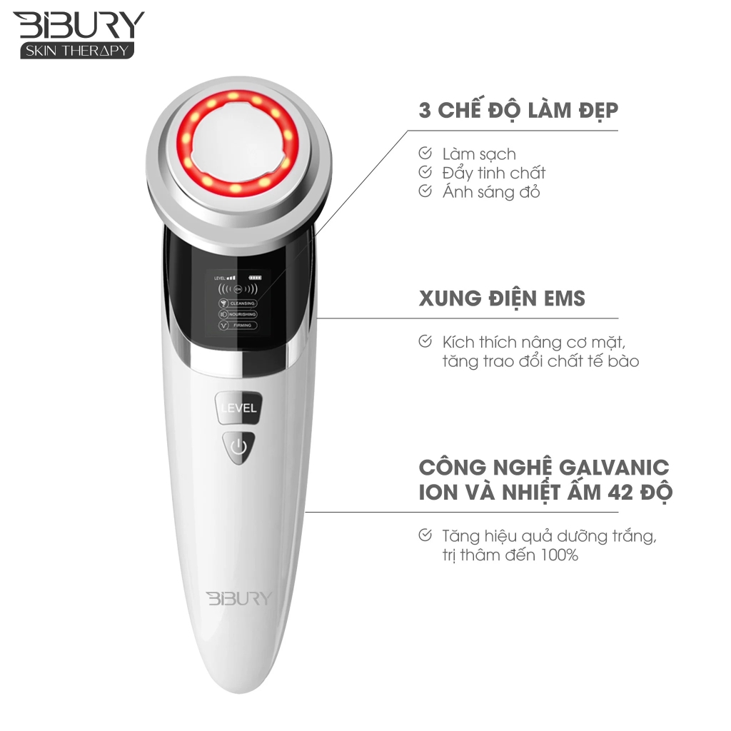 Máy Đẩy Tinh Chất, Làm Sạch, Nâng Cơ, Trẻ Hóa Làn Da Bibury Skin Therapy Facial Massage Device