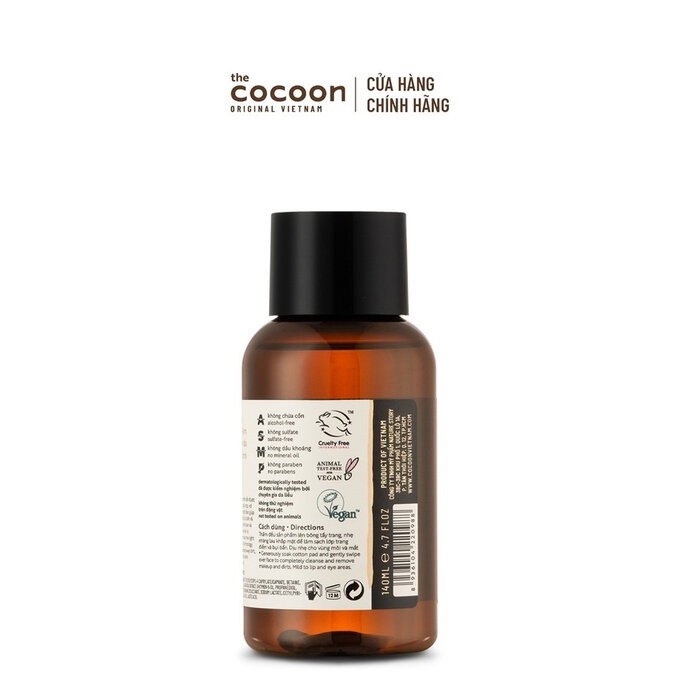 Nước Tẩy Trang Làm Sạch Dịu Nhẹ Chiết Xuất Bí Đao The Cocoon Winter Melon Micellar Water 140ml