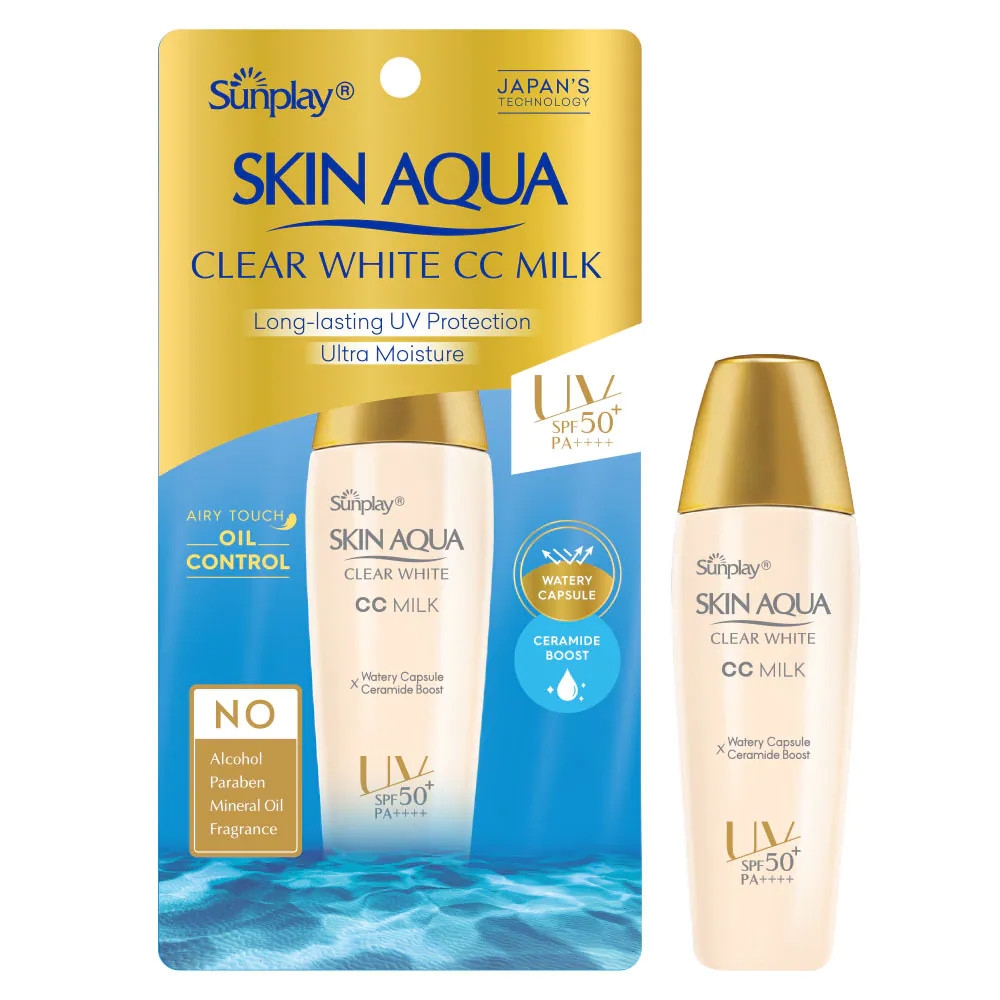 Sữa Chống Nắng Tạo Nền Trắng Mịn Sunplay Skin Aqua Clear White CC Milk SPF50+/PA++++ 25g