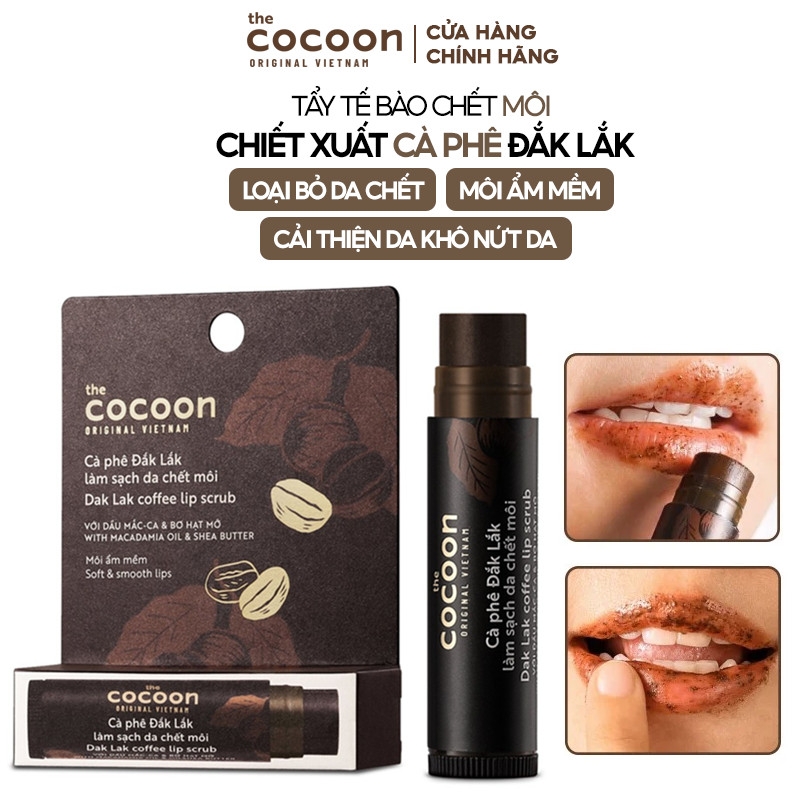 Tẩy Tế Bào Chết Môi Chiết Xuất Cà Phê Đắk Lắk The Cocoon Dak Lak Coffee Lip Scrub 5g